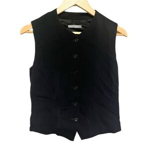 Vintage Alex Garfield Black Sleeveless Button-Up Suit Vest size S 90s